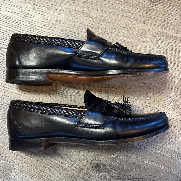 Allen Edmonds Loafers Shoes 9.5 D Maxfield Black Tassel Slip On USA Office - Picture 8 of 10